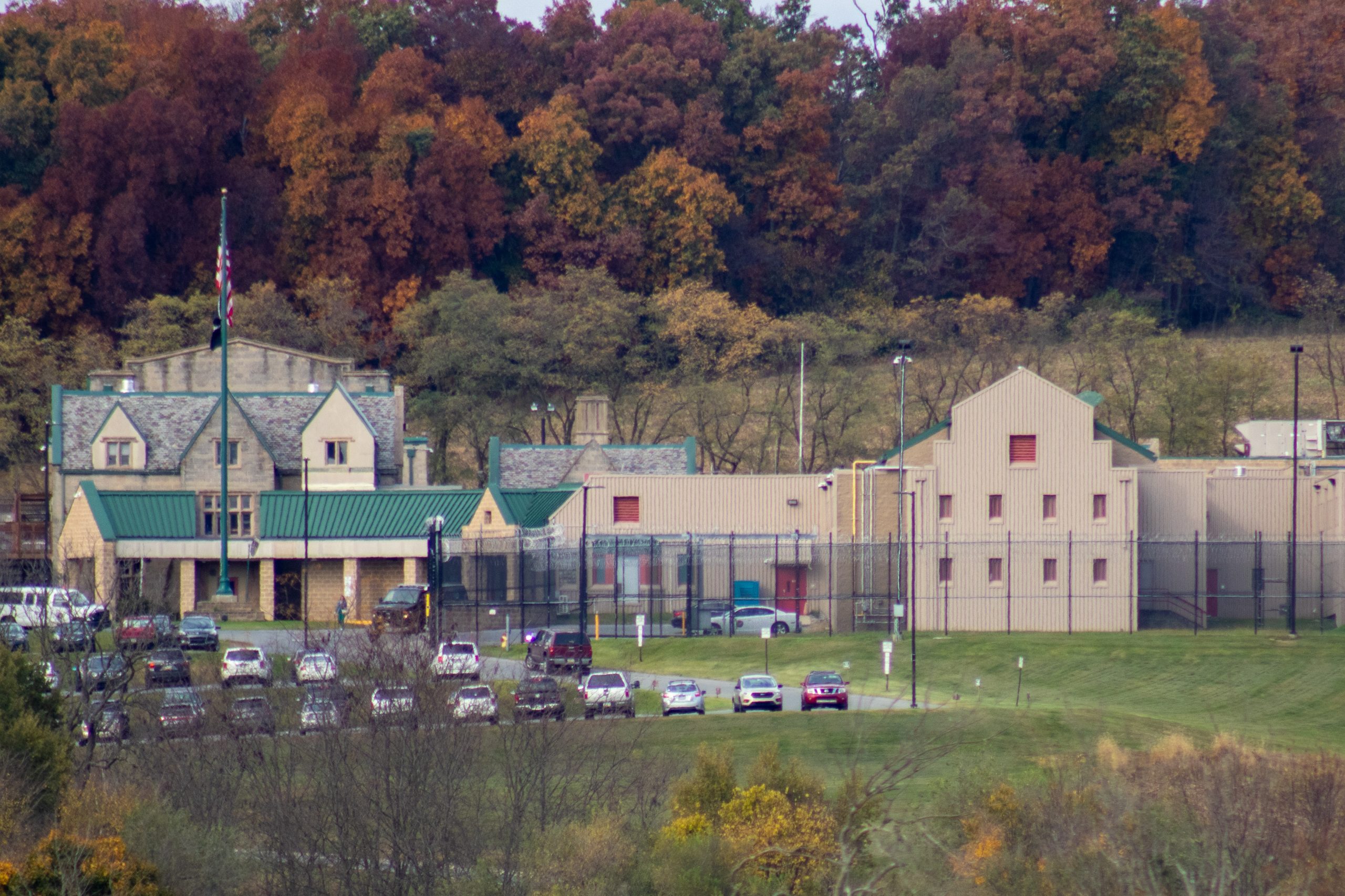 Prison in Berks County with Cars parked in parking lot